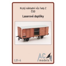 Laserom vypaľové doplnky pre Krytý nákladný vagón rady Z ČSD - AC-04 - 1:25